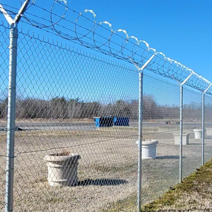Customizable High Security Chain Link Fence Systems Galvanized Steel PVC Coated Options with Optional Security Toppings