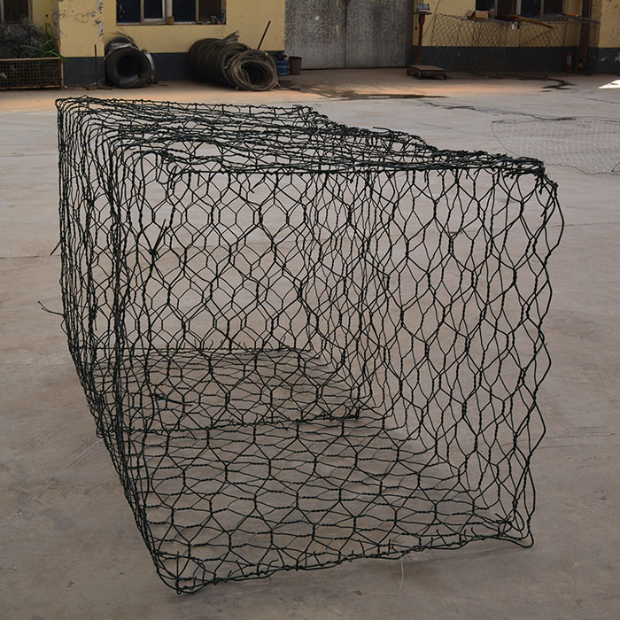 245g/m2 double twisted 2x1x1m galvanized gabion basket hexagonal gabion mesh