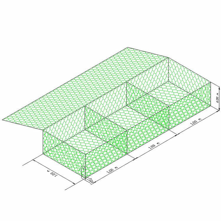 4x1x1m pvc coated gabion box for retaining wall